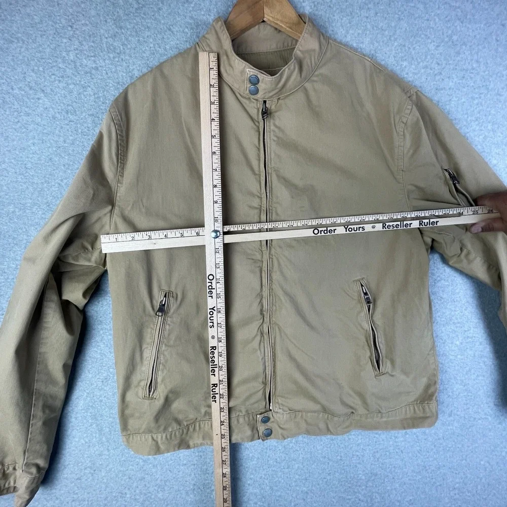 Banana Republic Jacket Mens XL Full Zip Bomber Garment‎ Dye Lined Snap Collar